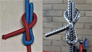 I make a Sheet Bend Steel Knot by Bending 1/2 inch Rebar - Without HEATING - Metalworking Project.