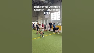 High School Offensive Lineman Drive Block drills #shorts  #football  #offense # Offensive Lineman