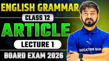 Articles English Grammar Class 12th | Objective Questions | Class 12 English Grammar Bihar Board