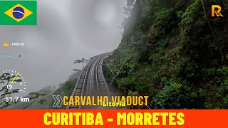 Rainy Cab Ride Curitiba  Morretes (Serra Verde Express, Brazil)  train driver's view in 4K