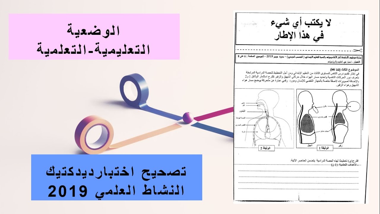 تصحيح اختبارديدكتيك النشاط العلمي 2019/  الوضعية التعليمية-التعلمية