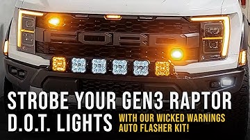 Strobe Gen 3 Ford F-150 Raptor Factory Front Amber DOT Lights With Auto Flasher Kit