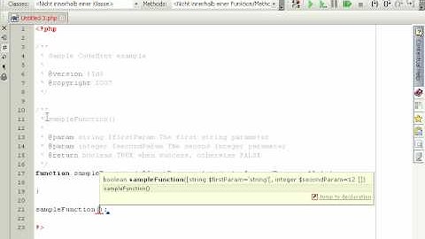 PHPEdit Code hint tutorial