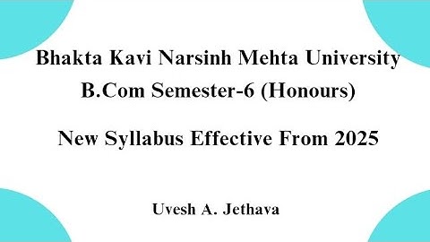 #bknmu BKNMU B.Com Sem-6 (Hon) New Syllabus Effective From 2025 #bcomsyllabus2025 #bknmu_bcom_sem_6 