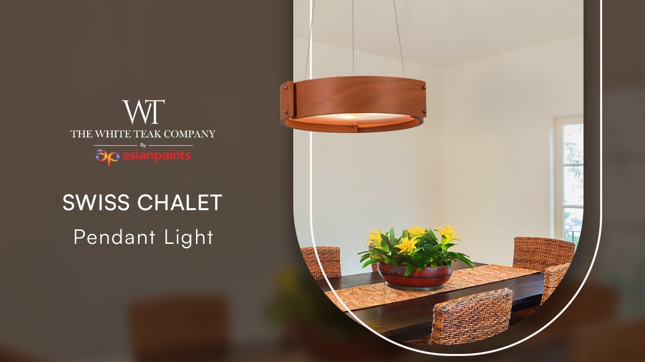 Swiss Chalet Maple Wooden Pendant Light | The White Teak Company by Asian Paints