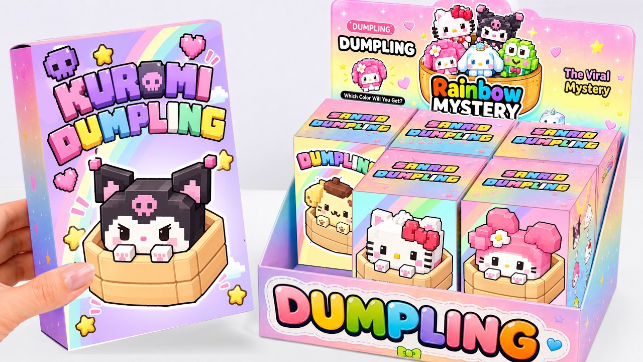 ASMR Unboxing💸 SANSIO X MINECRAFT Dumpling Squishy Blind Box Unboxing | Kuromi,Cinnamoroll...