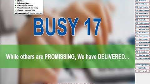 Master Configuration In Busy Software 7 TO 9