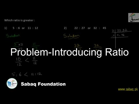 Problem-Introducing Ratio, Math Lecture | Sabaq.pk