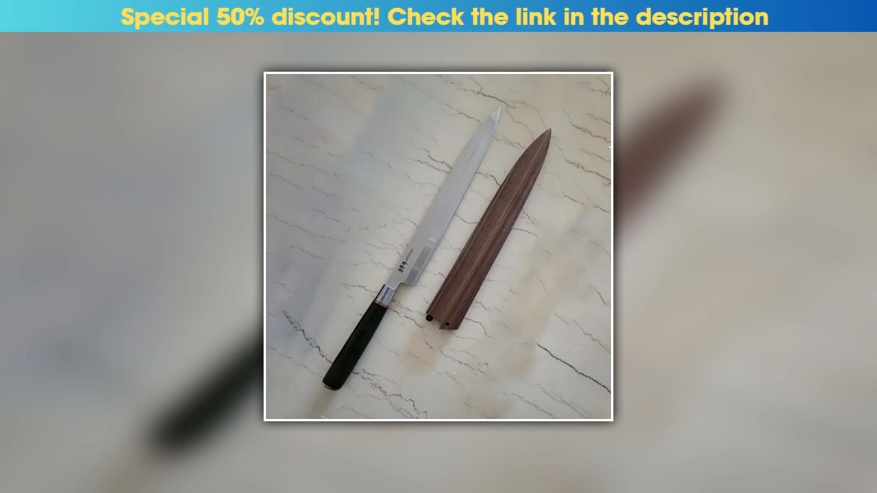 Best Left-hand Knife With Wood Cover Single-edged Blade Slicing Sashimi Sushi Cleaver Fish Japanese