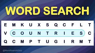 WORD SEARCH PUZZLES #12 - Countries - Can you find all the Country words before the timer hits zero