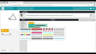 How to draw a triangle in artist lab of code.org