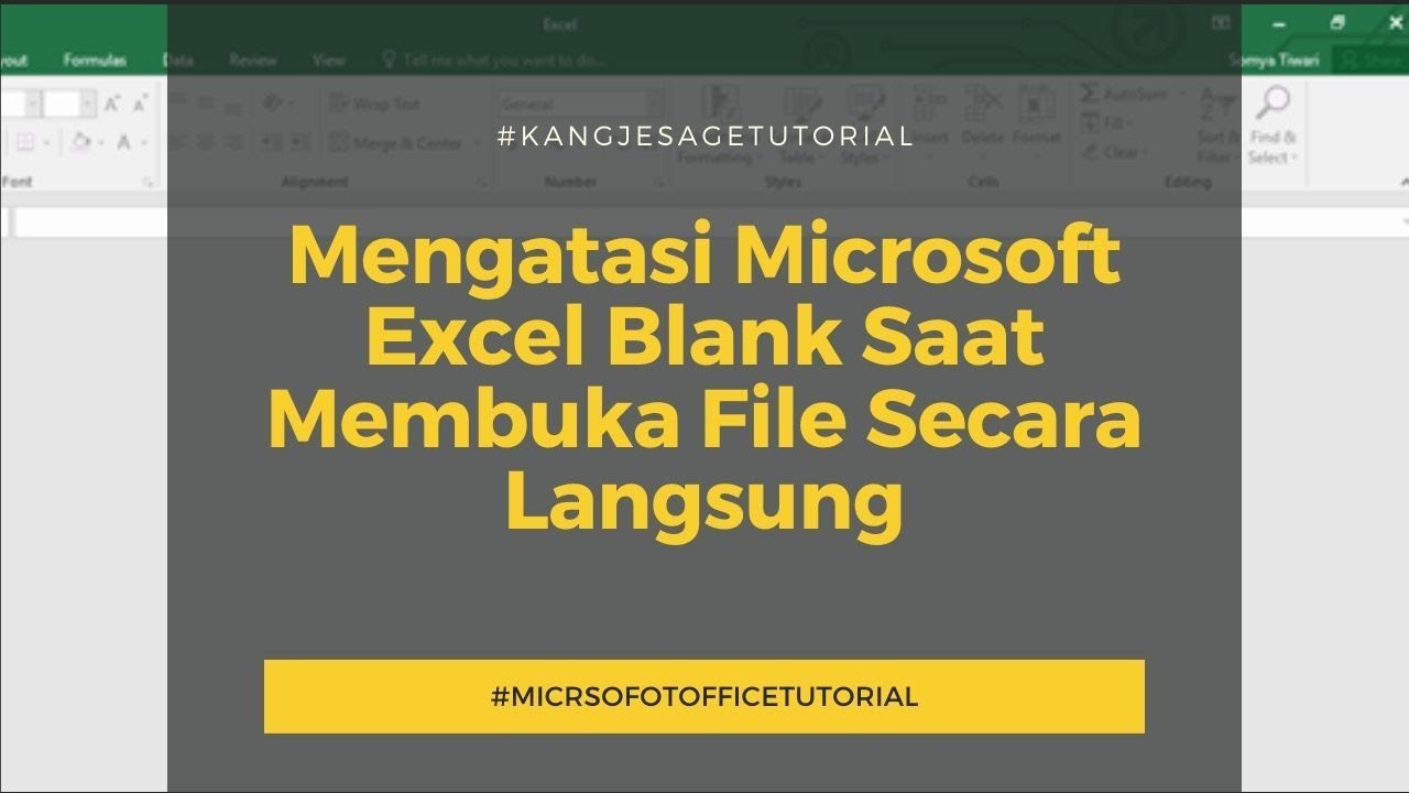 Mengatasi Microsoft Excel Blank Saat Membuka File Secara Langsung Youtube