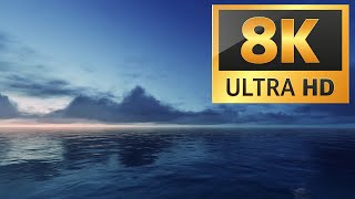 Timelapse Ocean Background With Moving Clouds In Sky || (TIMELAPSE) || 8K-UHD