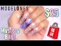 MODELONES Glitter POLYGEL Nails using Christmas Lucky Bags! Worth It? What's Inside?