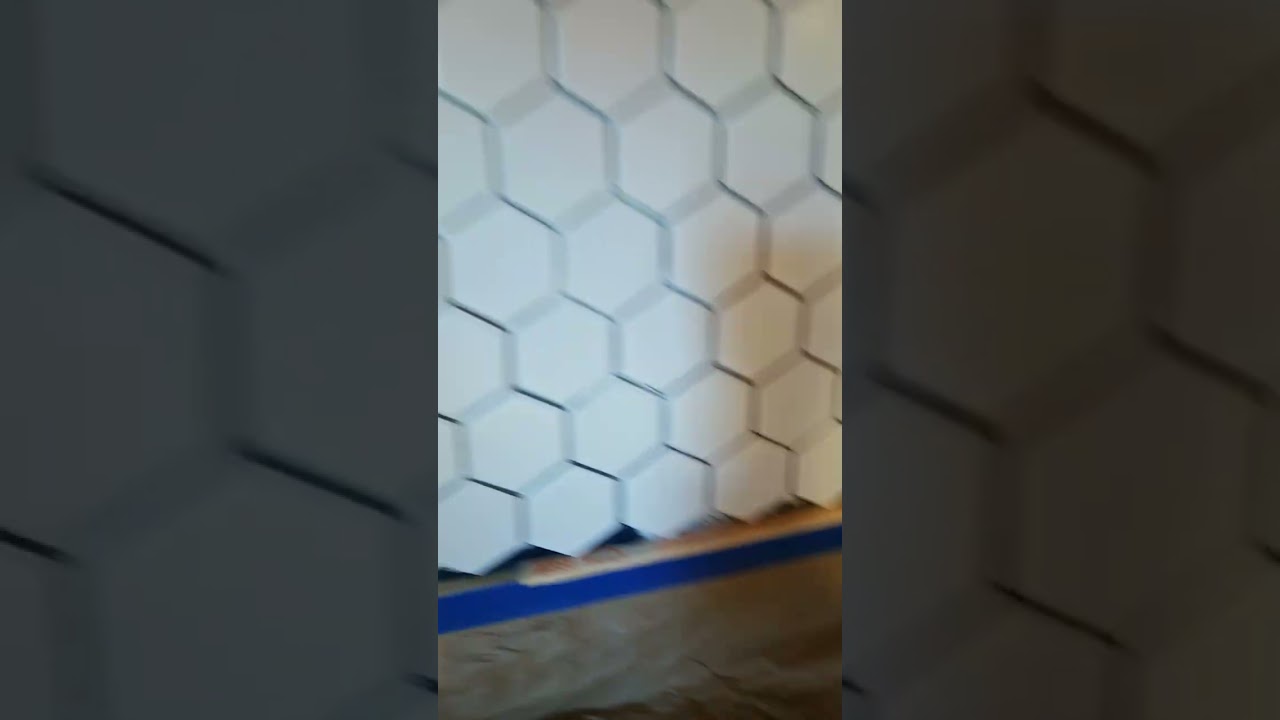 2x2 hexagon white tile backsplash