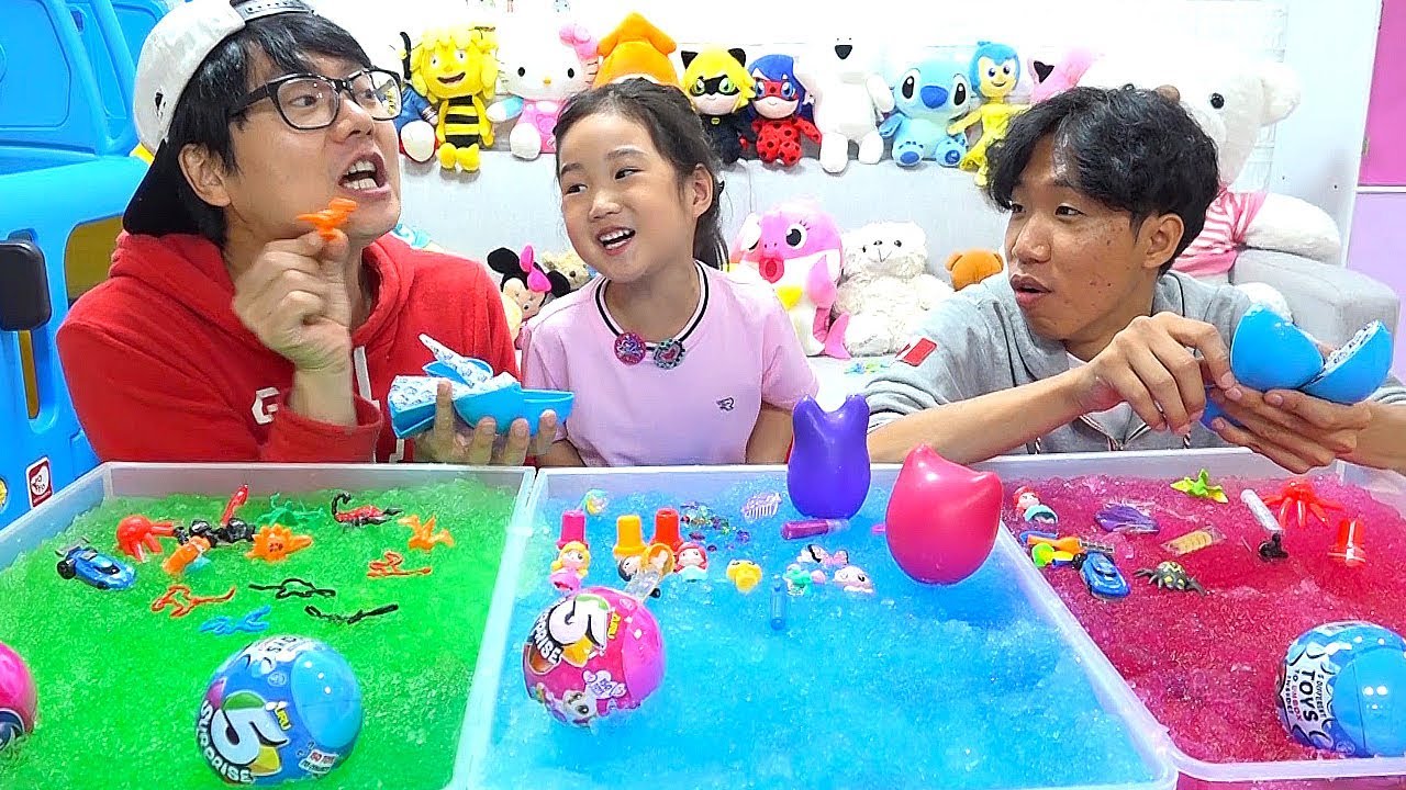 보람이와 코난 또치의 젤리베프 장난감 챌린지 Boram GELLI BAFF TOY CHALLENGE GAME