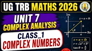 UG TRB Maths, Unit - 7, Complex Analysis, Class-1, Complex Numbers #ugtrbmaths 