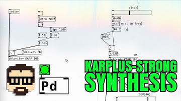 Karplus-Strong Synthesis in Pure Data Vanilla (Pd Full Tutorial) | Simon Hutchinson