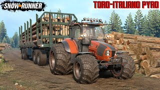 SnowRunner - TORO ITALIANO PYRO Tractor Pulls Heavy Log Trailer