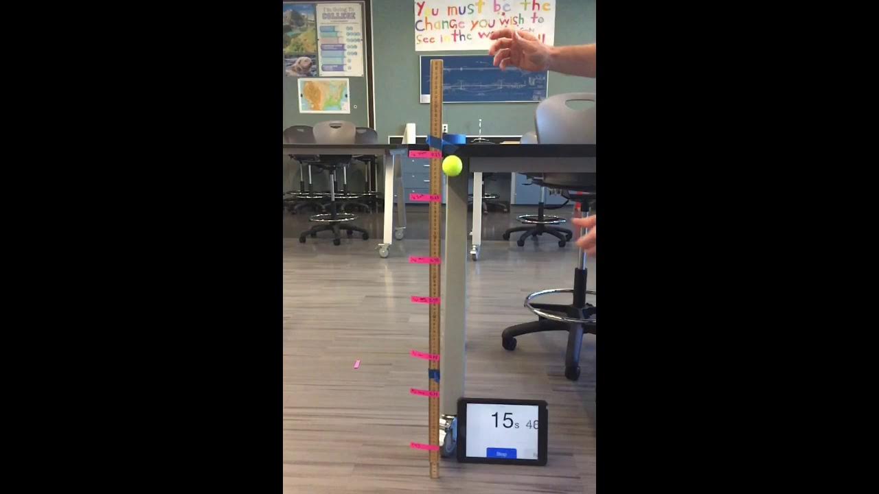 Ball drop lab from 1 meter YouTube