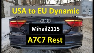 Audi A7 C7 Rest USA to EU Dynamic custom, Ауди А7 бегущий поворот