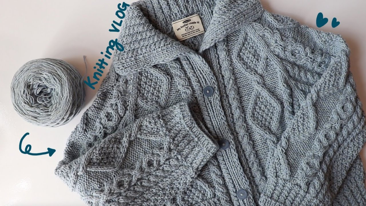 대바늘 뜨개 탑다운 가디건 서술형 도안 작업 시작 그리고 세번째 올드패션드 가디건 FO 하는 뜨개질 브이로그