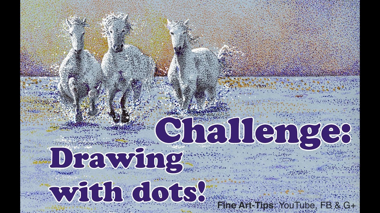 Challenge: Drawing With Dots - Horses With Pointillism