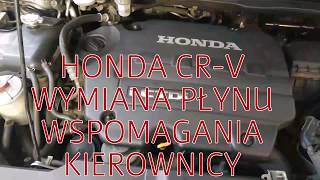 Honda Cr-V Power Steering Fluid Replacement Wymiana Płynu W Spomaganiu - Youtube