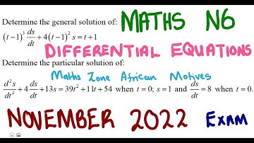 Mathematics N6 Differential Equations November 2022 Chapter 4 @mathszoneafricanmotives @mathwithlightone