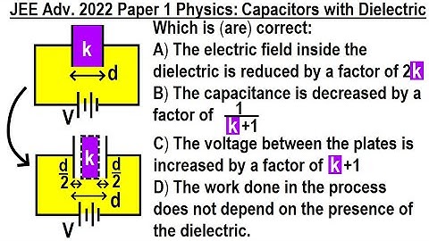 JEE Advanced Physics 2022 Paper 1: #9 Capacitor with Dielectric