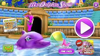 Dolphin show. Дельфин в дельфинарии. Игра с дельфином.