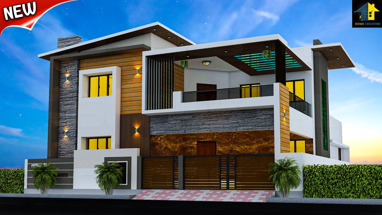 50 home  front  elevation  designs for 2 floor  houses 