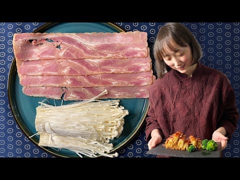 Video: Champignon Caps Wrapped In Bacon