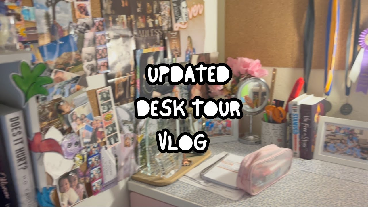 UPDATED DESK TOUR! 💗 - YouTube