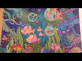 Dylusions Shimmer paints, stamps, stencils and inksprays! A whimsical underwater scene!