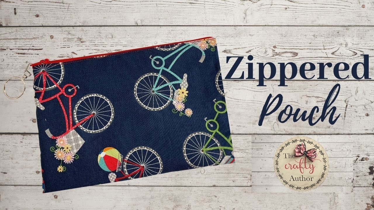 Large Zipper Pouch w/Liner- Bike Tube 