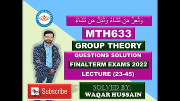 MTH633 Final Term Exam Question and Solution By Taleemi Markaz