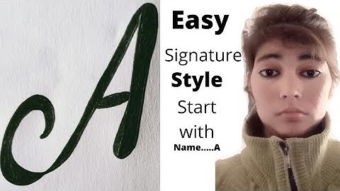 Easy signature name start with A#name signature with arooj#top signature style