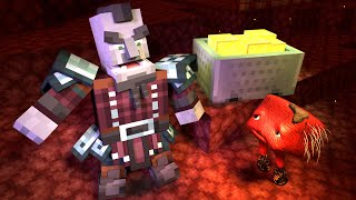 Villager Vs Pillager Part 18 [Brute Pillager Vs Strider] Special Minecraft Animation