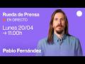 Rueda de prensa de Pablo Fernández