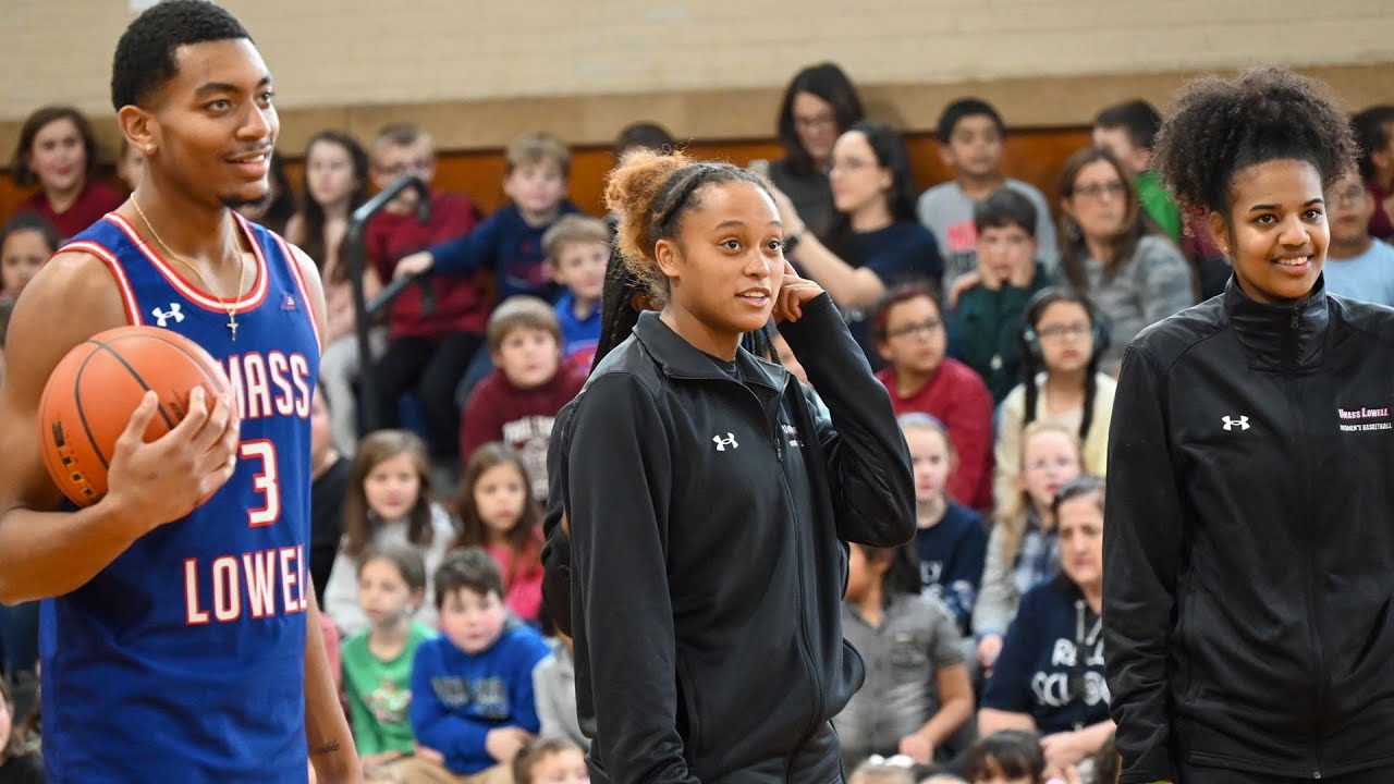 UMass Lowell Basketball | Reilly Elementary School Visit - YouTube
