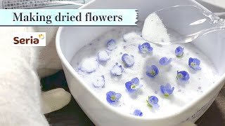 【作り方/セリア】シリカゲルを使って初めてのドライフラワー作り / Making dried flowers using silica gel.