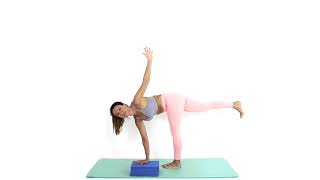 Revolved Half Moon Pose With Block- Parivrtta Ardhachandrasana