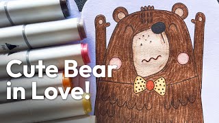 Cozy Marker Coloring | Cute Bear in Love 🐻💖  Dreamy Memories Music screenshot 5