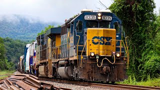 CSX SD40-2 #8335 leads M403-27 with MARC GP39 #72 Trailing through Iona Island