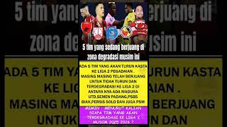 berikut 5 tim liga 1 🔥yg berjuang di zona degradasi!!!🔥,"',#shortsvideo