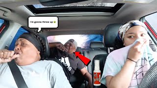 SPRAYING FART SPRAY WHILE GOING THROUGH A CAR WASH TO SEE MY GRANNY AND UNCLES REACTION!!