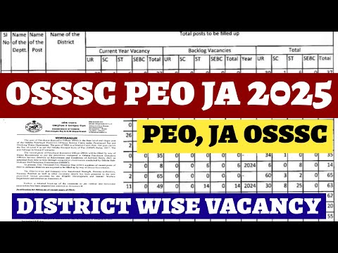 OSSSC PEO VACANCY