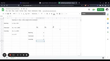 Linear Programming: Simplex method [Google Sheets]