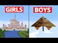 Boys vs girls playing minecraft